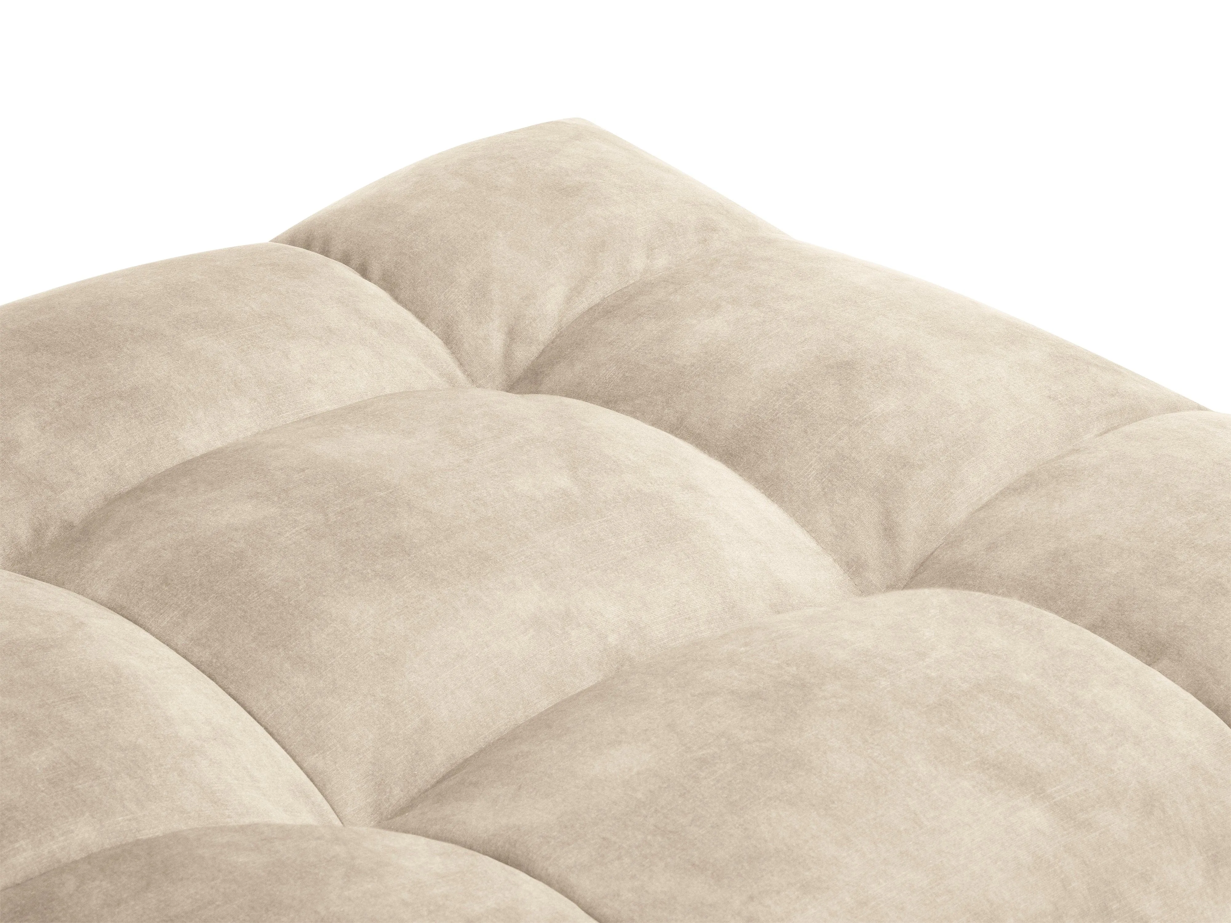 Velvet pouffe VESTA beige