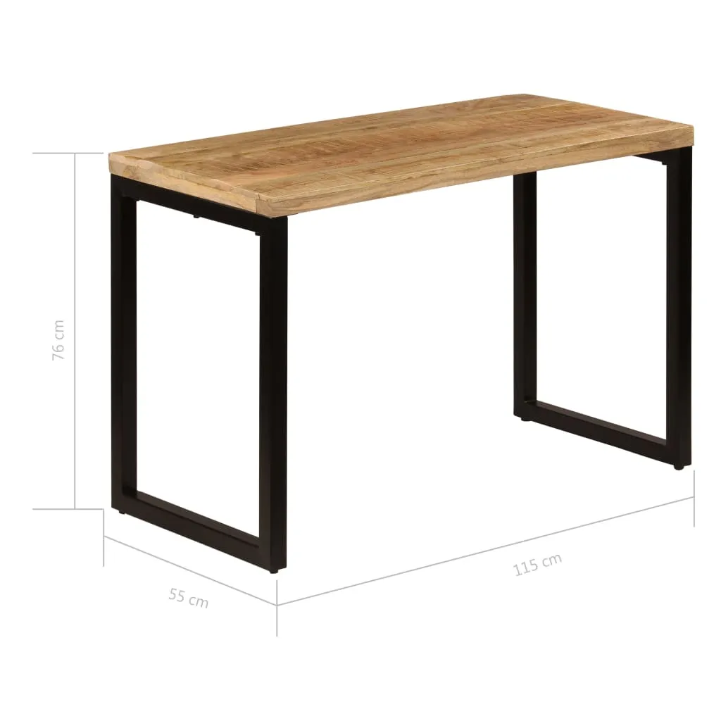 vidaXL Dining Table 115x55x76 cm Solid Mango Wood and Steel