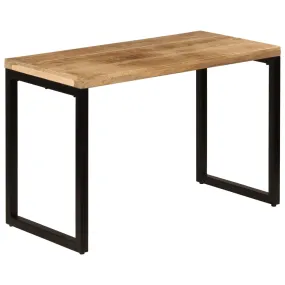 vidaXL Dining Table 115x55x76 cm Solid Mango Wood and Steel