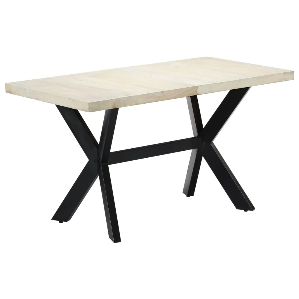 vidaXL Dining Table 140x70x75 cm Solid Bleached Mango Wood