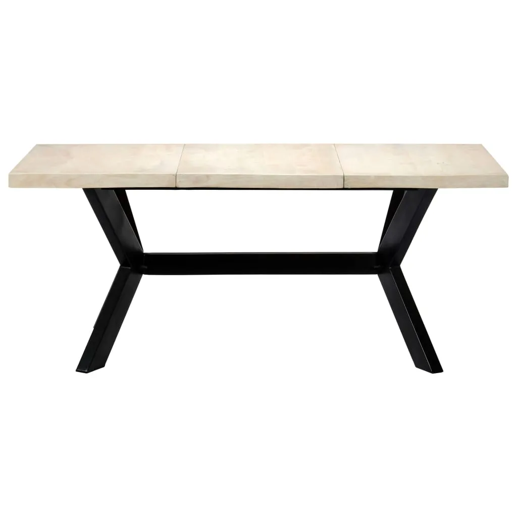 vidaXL Dining Table White 180x90x75 cm Solid Mango Wood