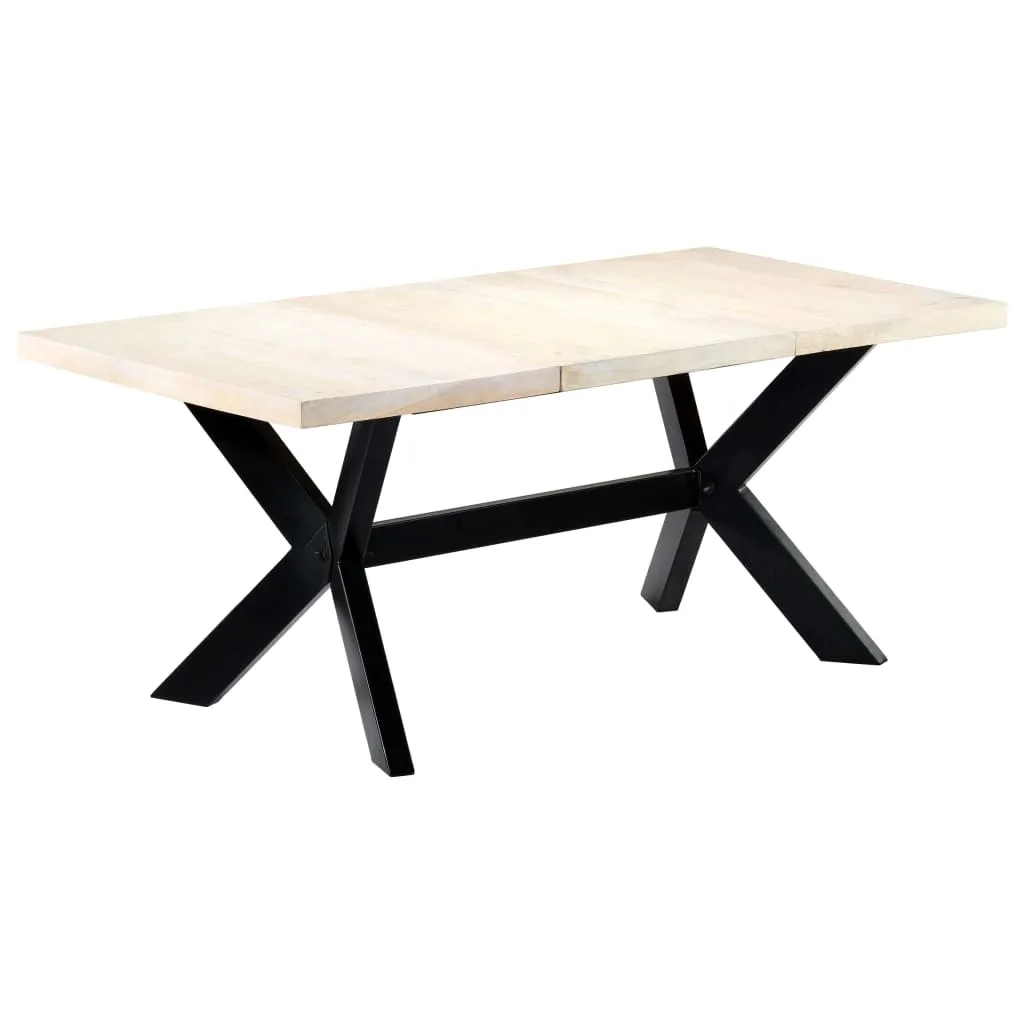 vidaXL Dining Table White 180x90x75 cm Solid Mango Wood