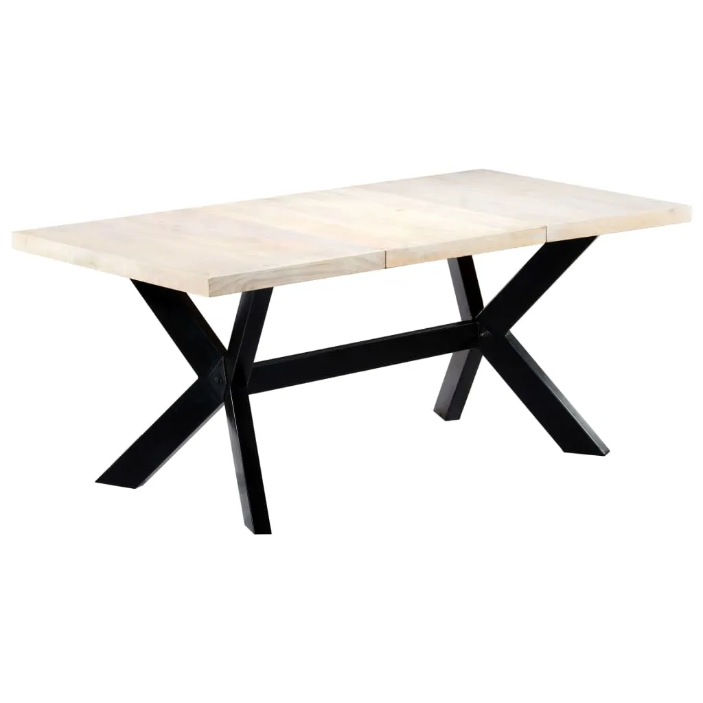 vidaXL Dining Table White 180x90x75 cm Solid Mango Wood