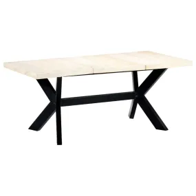 vidaXL Dining Table White 180x90x75 cm Solid Mango Wood