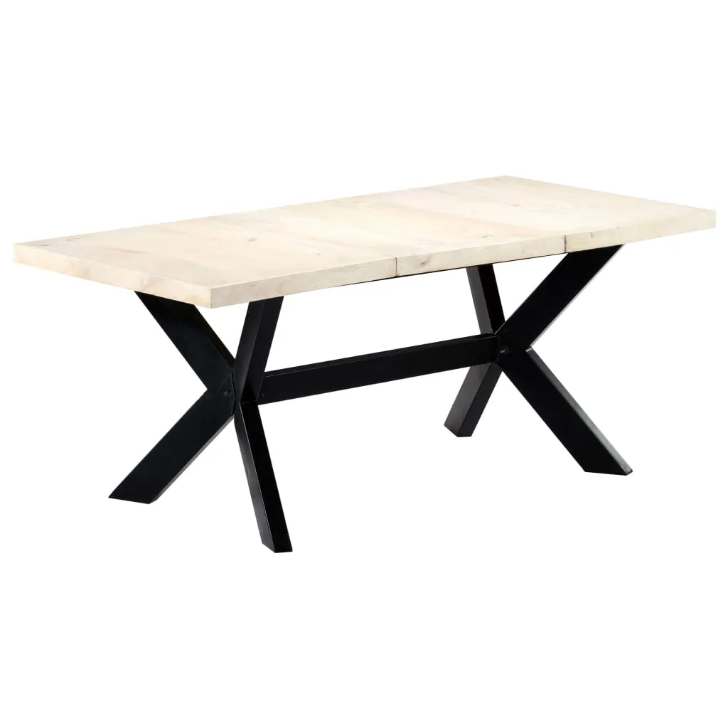 vidaXL Dining Table White 180x90x75 cm Solid Mango Wood