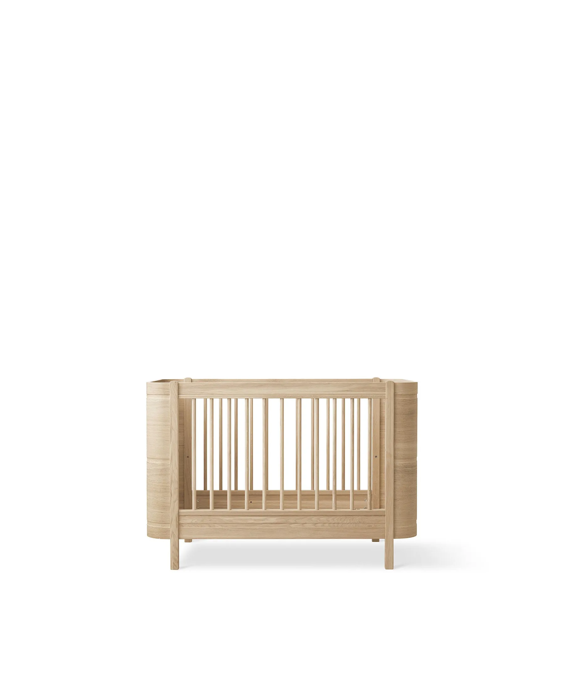 Wood Mini  cot bed incl. junior kit, oak