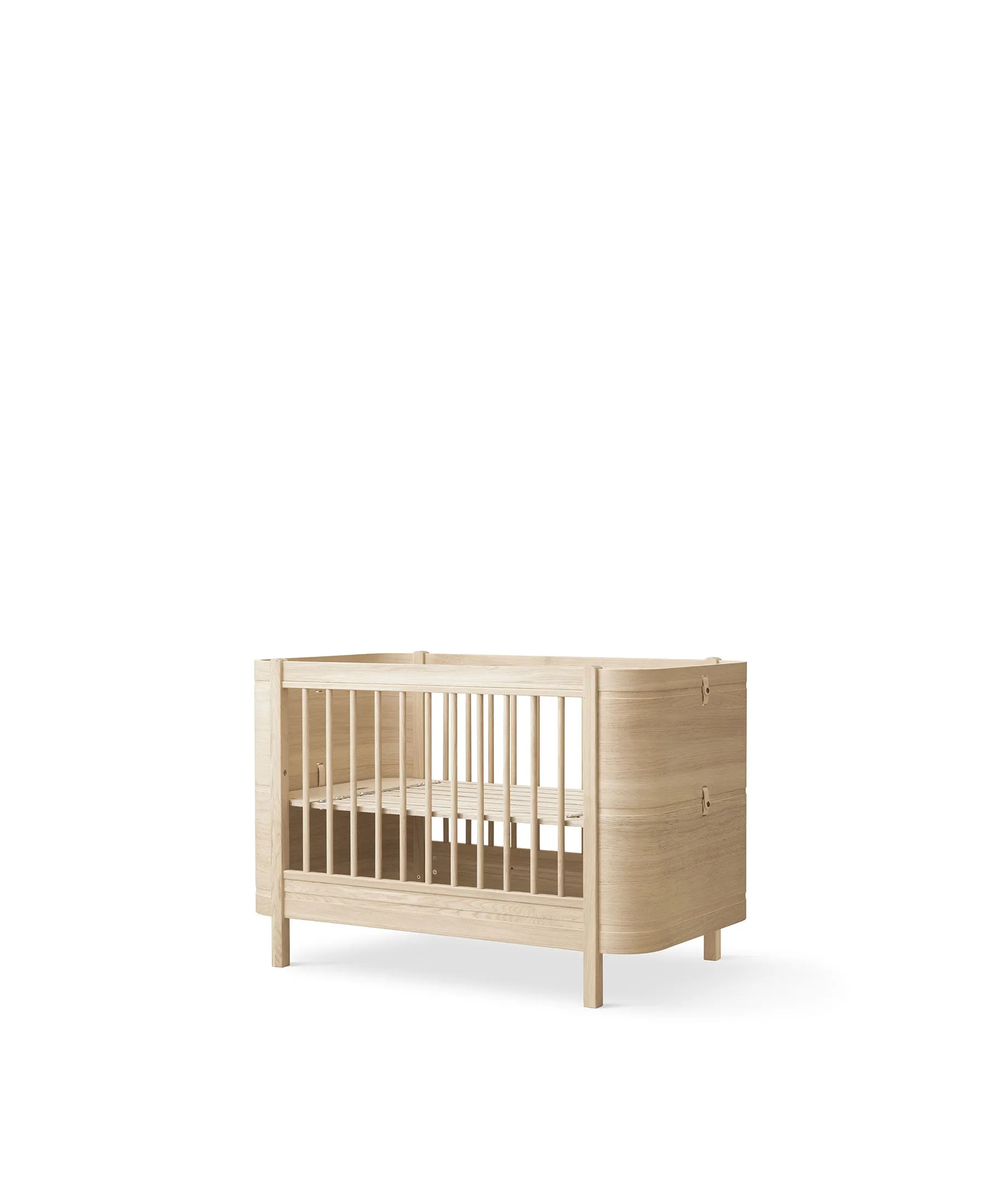 Wood Mini  cot bed incl. junior kit, oak